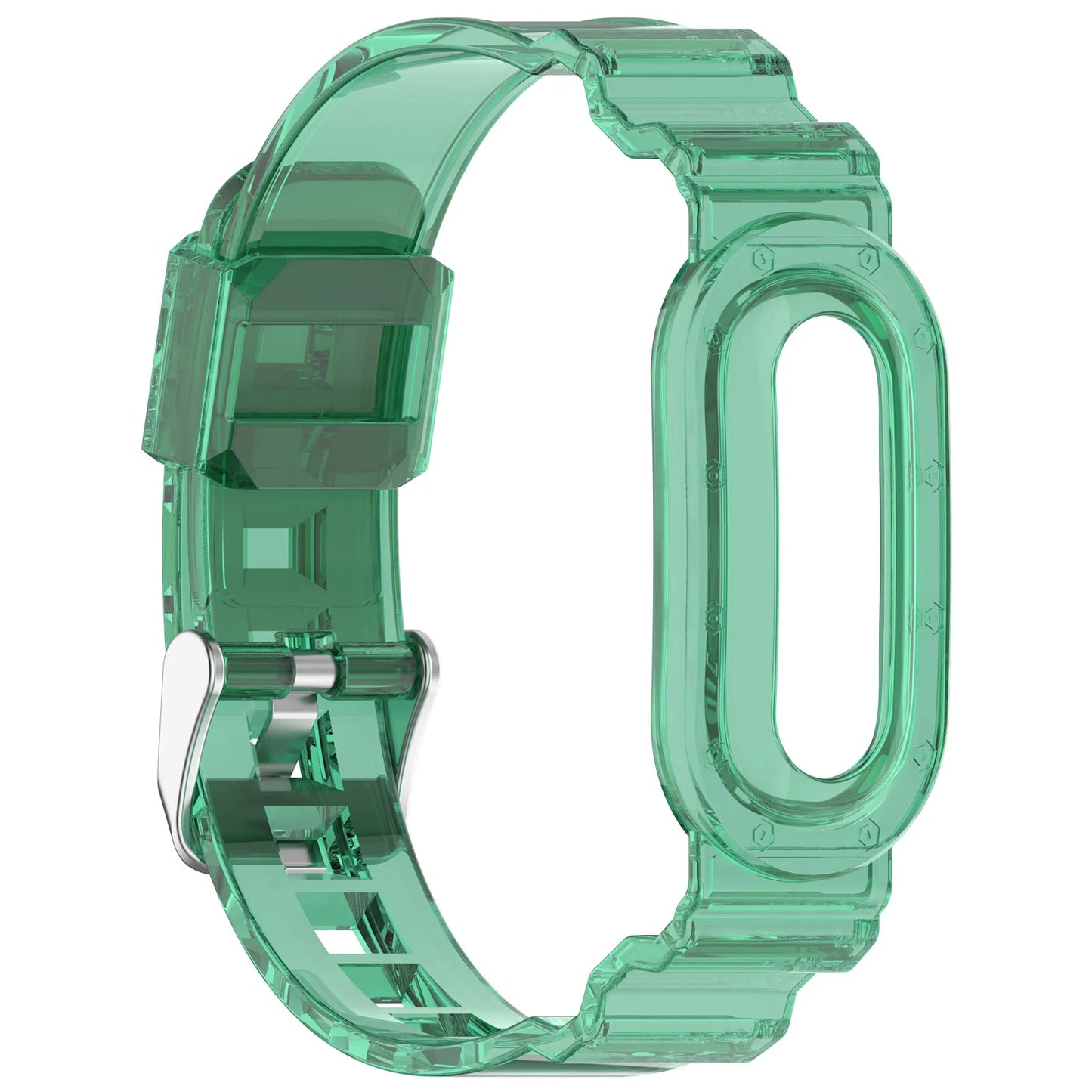Clear TPU Watch Band Strap with Protective Case for Google for Fitbit Air, Transparent Replacement Wristband for Men Women Peaceful Pleasures Health and Wellness green