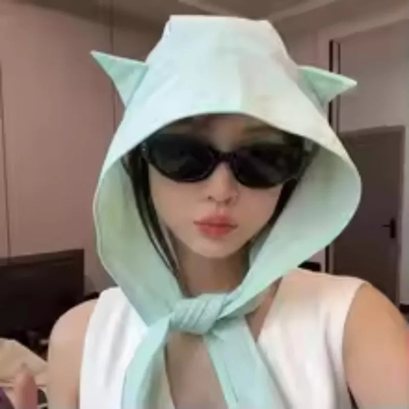 Pastel Devil Hood Sun Hat | UV Protection Quick-Dry Summer Hat
