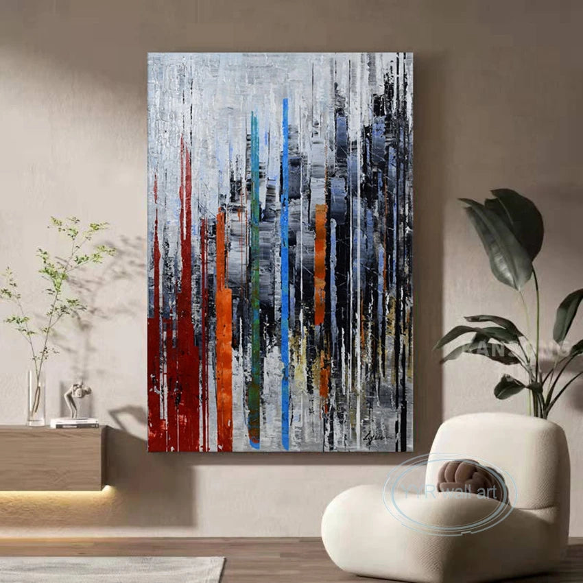 Handmade Abstract Canvas Oil Painting | Custom Wall Art Abstract Oil Painting Peaceful Pleasures Health and Wellness