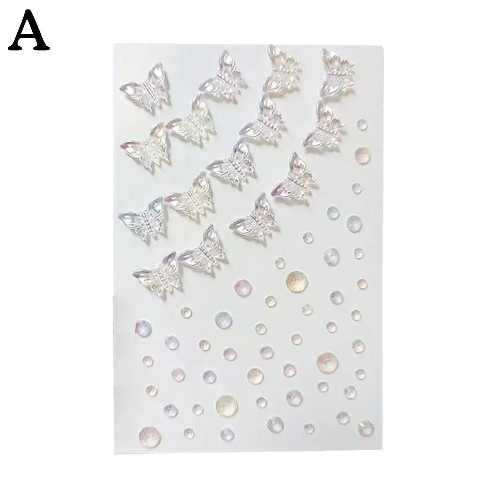 Butterfly Crystal Diamond Sticker Self Adhesive DIY Facial Temporary Tattoos Stickers for Stage Daily Makeup Face Decals Peaceful Pleasures Health and Wellness A