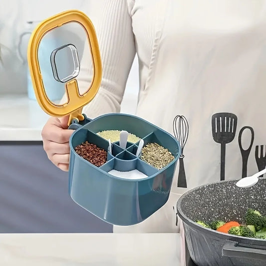 4-in-1 Seasoning Box with Lid & 4 Spoons | Kitchen Spice Set Seasoning Box Set Oasis Select