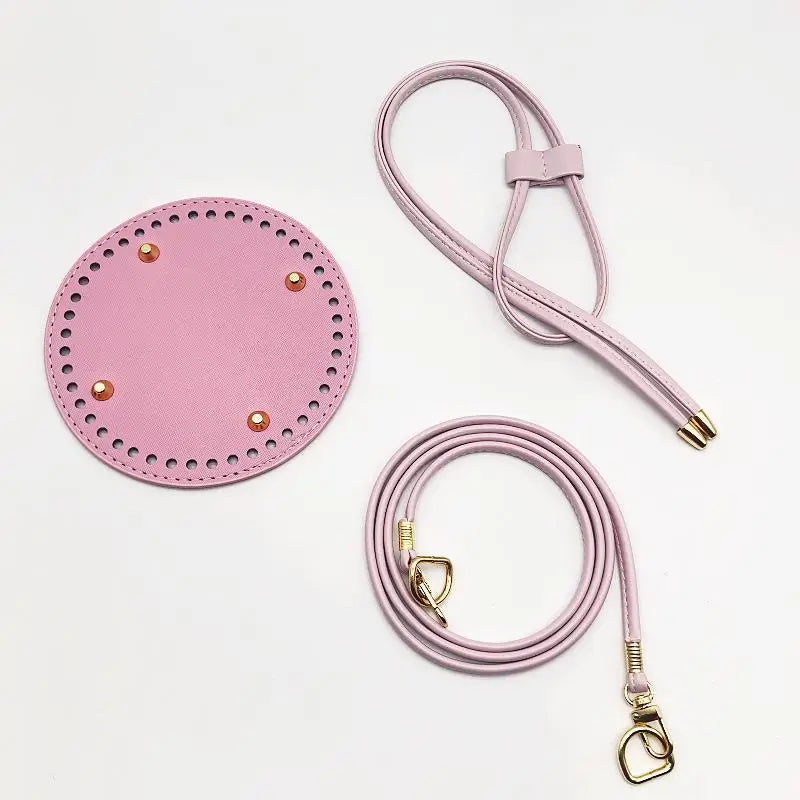 PU Leather Bucket Bag Base DIY Kit – Strap & Drawstring Set