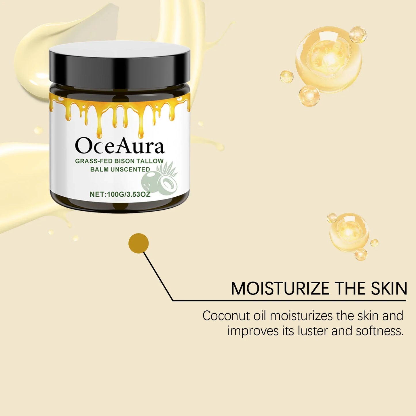 OceAura Organic Tallow Balm Face Cream – Collagen Moisturizer