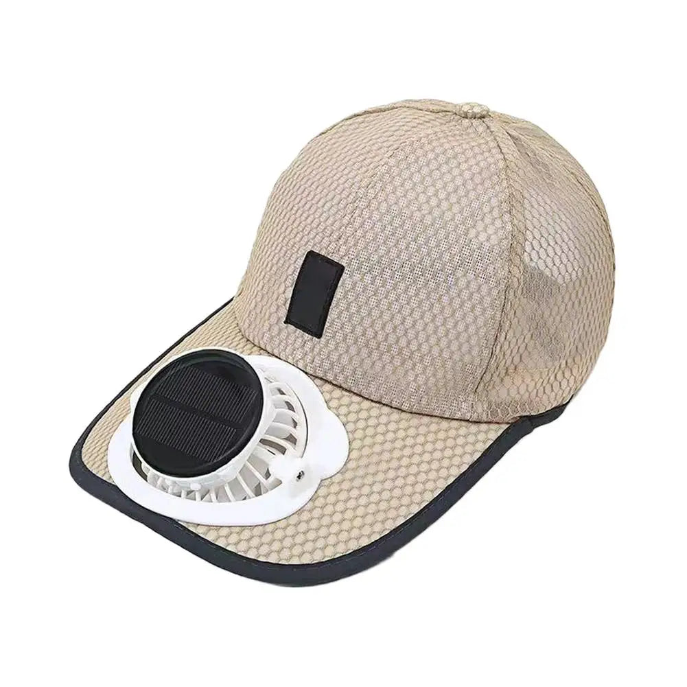 Solar Fan Hat – UV Protection Mesh Cap | Outdoor Cooling