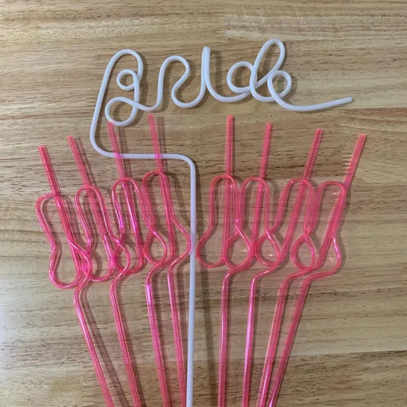 11pc Bride Reusable Straws | Bachelorette Bridal Shower Party