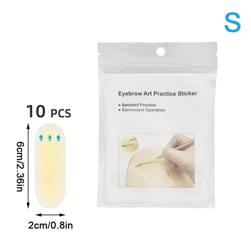 Silicone Eyebrow Tattoo Practice Skin Stickers – 10 Pack