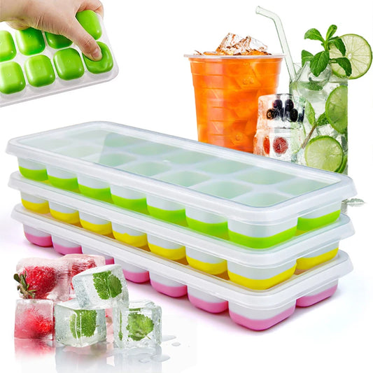 14 Grid Ice Cube Tray Silicone Mold Square Ice Cube Tray Mold Ice Cube Maker Non-toxic Durable Bar Pub Wine Ice Blocks Maker Peaceful Pleasures Health and Wellness