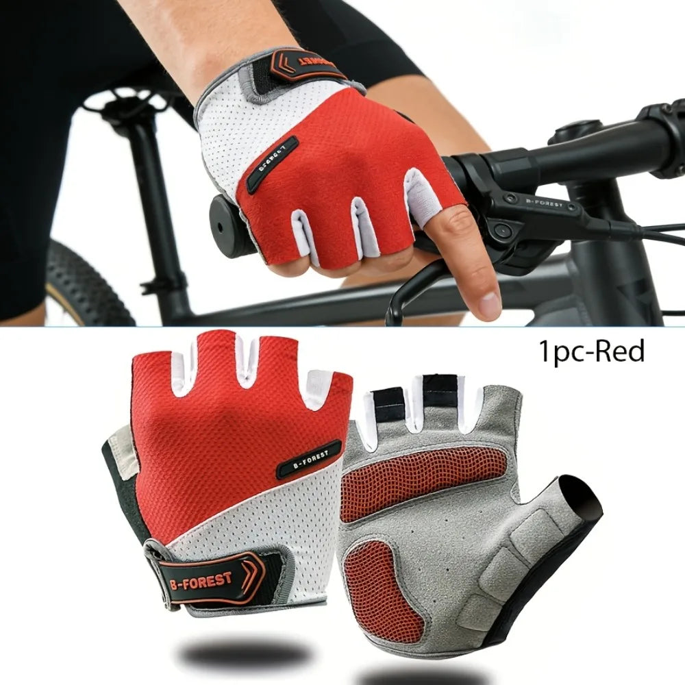 Breathable Shockproof Half Finger Cycling Gloves with Gel Pad, Adjustable Velcro & Anti-Slip, MTB Road Bike Gloves for Men Women Peaceful Pleasures Health and Wellness