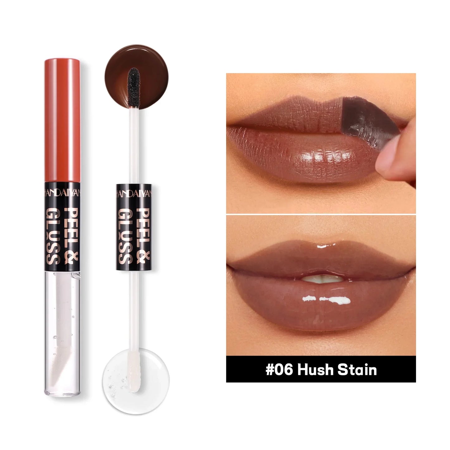 HANDAIYAN 2-in-1 Peel-Off Matte Lip Stain & Mirror Lip Gloss