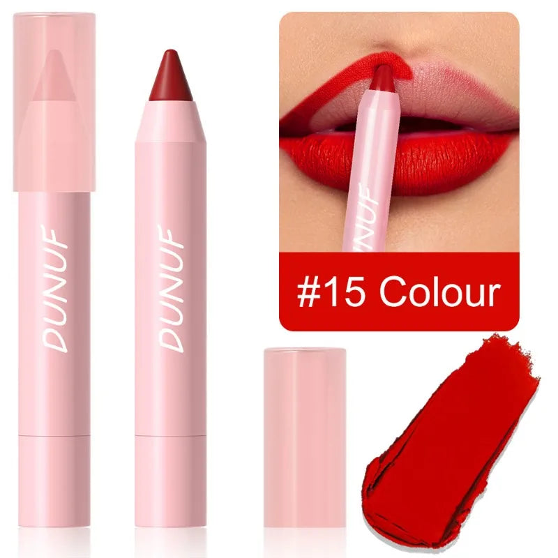 18-Color Matte Velvet Lip Liner Pencil | Waterproof Long-Lasting