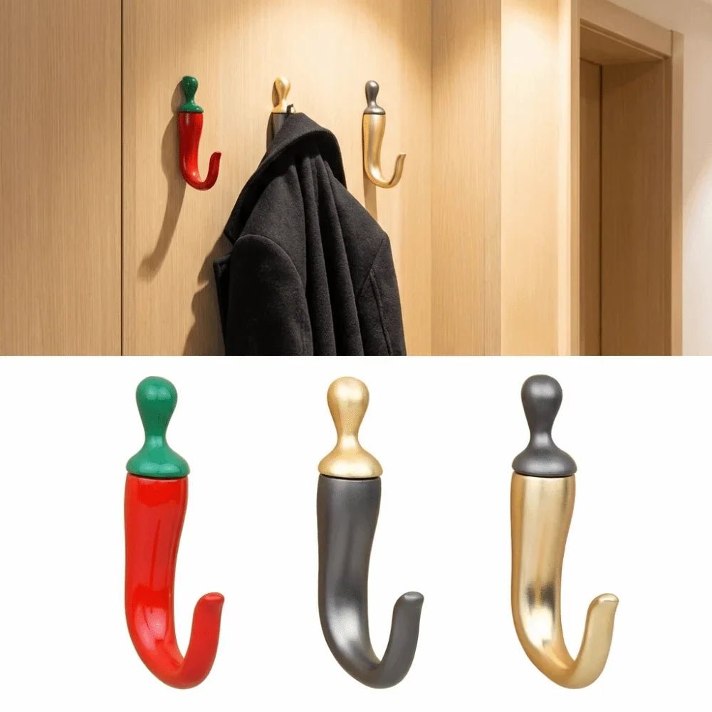 Zinc Alloy Chili Wall Hook – Waterproof Coat & Key Hook