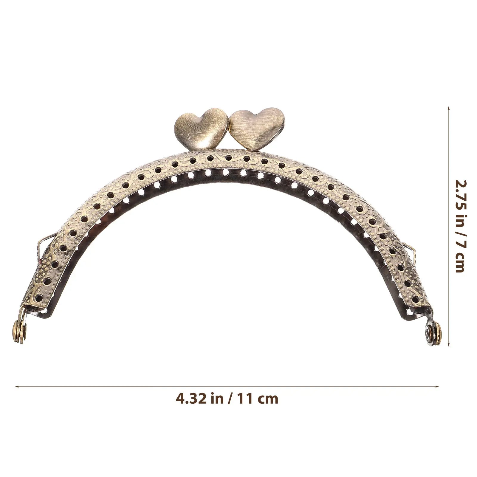 Heart Purse Clasp Lock Metal Frame Handle Replacement for DIY Craft Bags Clutches Wallets Beach Tote Straw Handbags Peaceful Pleasures Health and Wellness