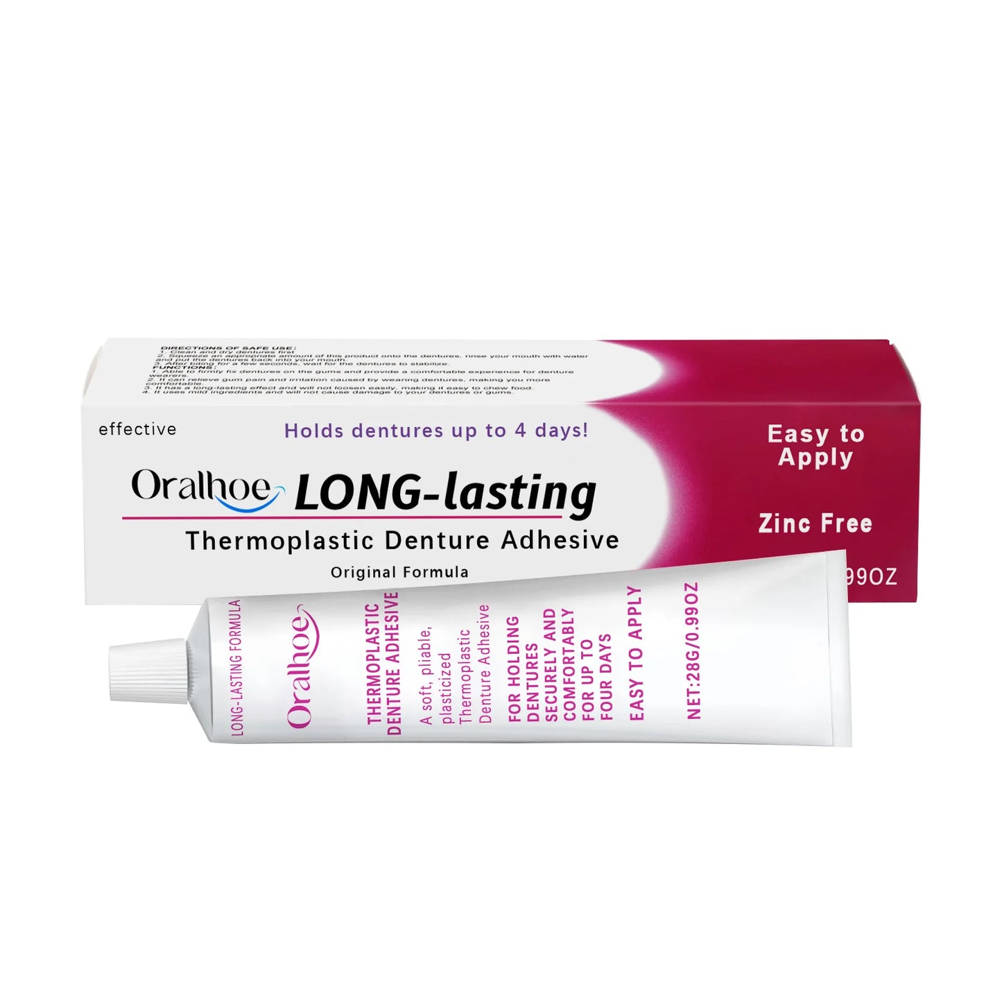 Oralhoe Long-Lasting Denture Adhesive Cream | 4-Day Hold