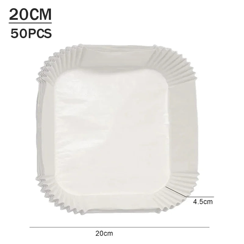 Air Fryer Parchment Paper Liners 50–200Pcs Non-Stick Disposable