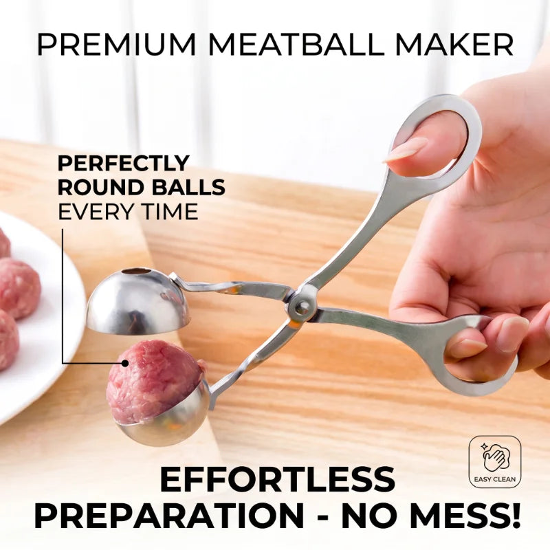 Stainless Steel Meatball Maker Clip Household Manual Meatball Making Mold for Fish Meat Beef Ball Kitchen Cooking Tool Peaceful Pleasures Health and Wellness