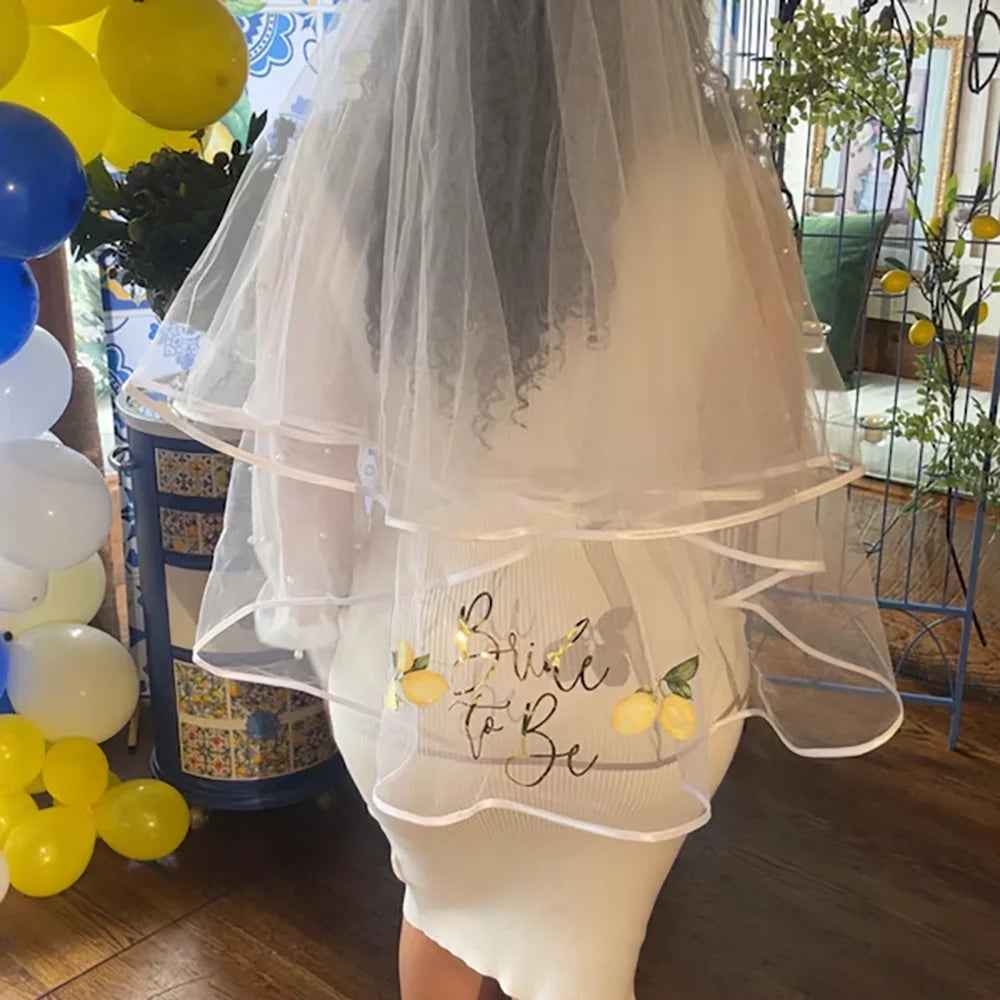 Lemon Bride To Be Veil | Bachelorette & Bridal Shower Gift