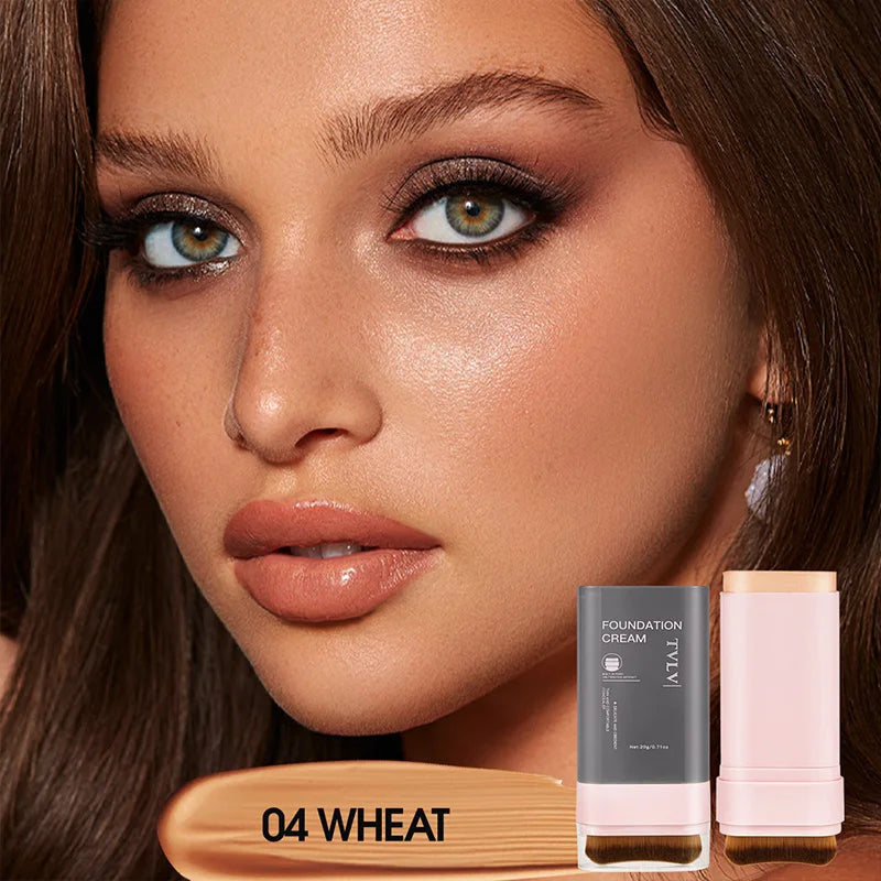 Concealing Foundation Stick 5 Shades With Built-In Brush, Brighten Lightweight and Waterproof Formula Face Contour Stick Makeup Peaceful Pleasures Health and Wellness 04