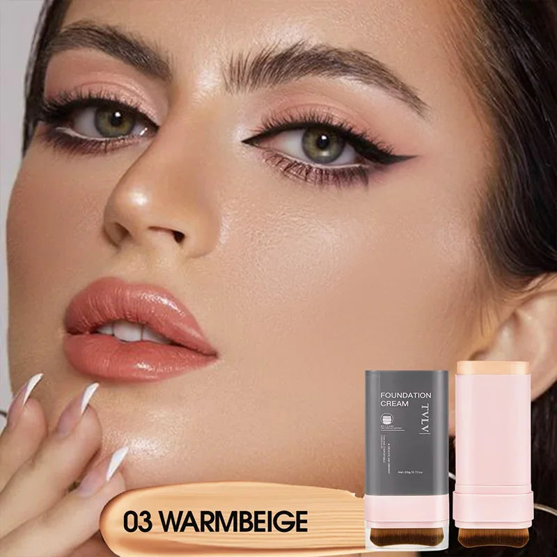 Concealing Foundation Stick 5 Shades With Built-In Brush, Brighten Lightweight and Waterproof Formula Face Contour Stick Makeup Peaceful Pleasures Health and Wellness 03