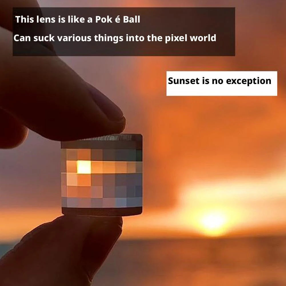 Unique Pixel-Art Keychain Clear Crystals Glass Pixel-Mirror Filter Keychain Funny Pixelated Lens For Bags Cars Present For Fans Peaceful Pleasures Health and Wellness