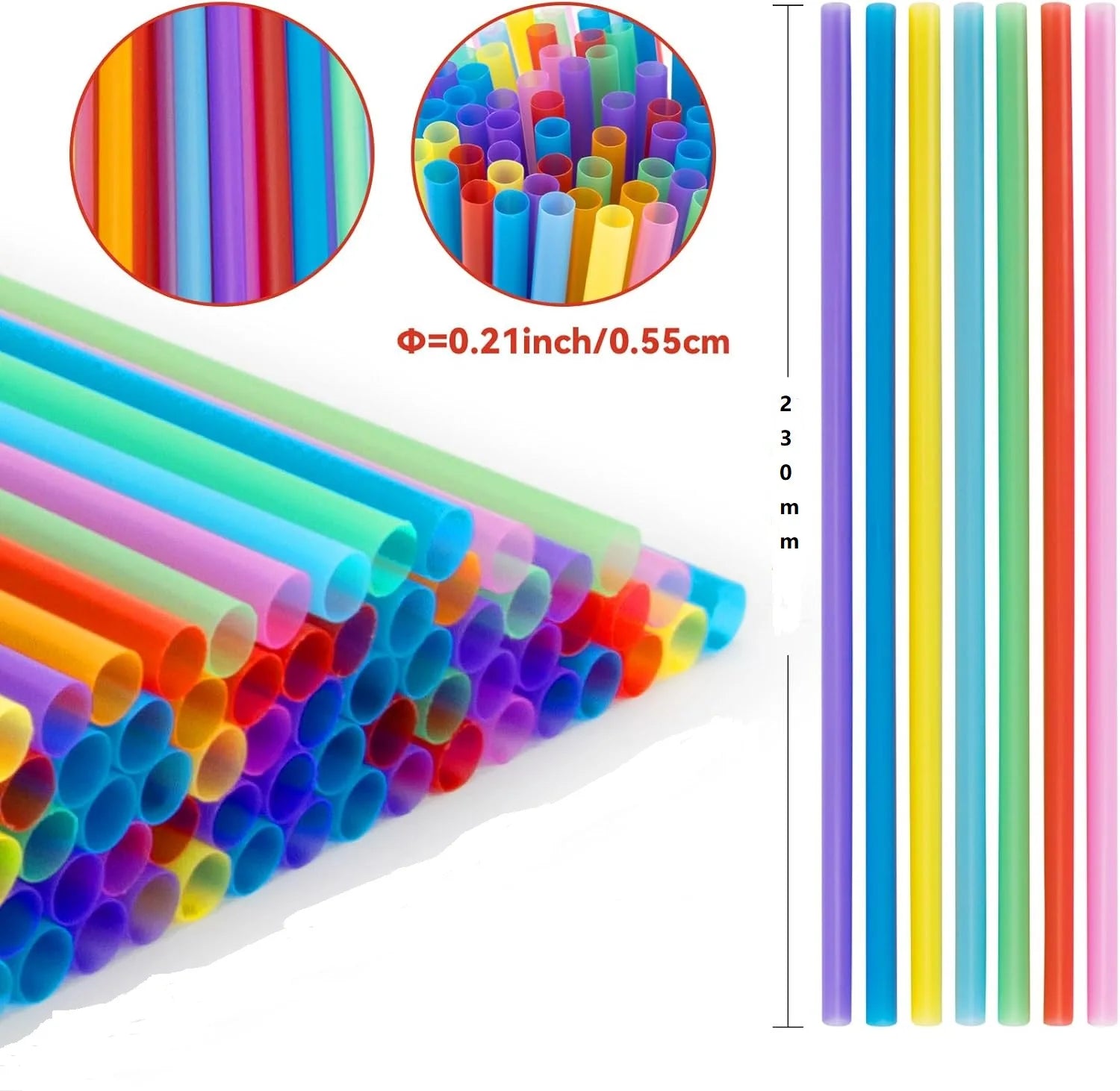 Colorful Black or Clear BPA Free Plastic Straws 6mm Diameter Individually Wrapped for Coffee Tea Liqor in Party Office Home Use Peaceful Pleasures Health and Wellness Colorful 23 200pcs
