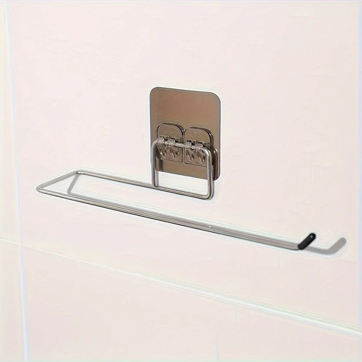 No-Drill Stainless Steel Paper Towel & Roll Holder Rack