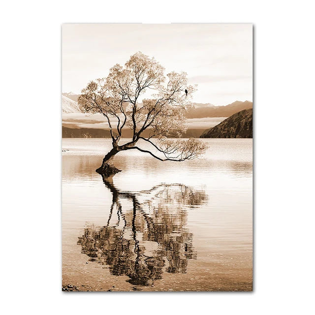 Nordic Canvas Wall Art – Lake Dandelion & Reed Print Canvas Wall Print Peaceful Pleasures Health and Wellness 12 20x30cm Unframed