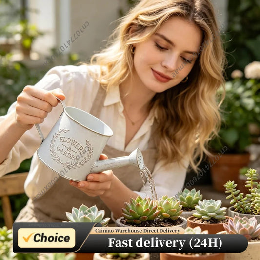 Metal Garden Watering Can with Handle Small Garden Watering Bucket Vintage Garden Watering Pot for Succulents and Indoor Plants Peaceful Pleasures Health and Wellness