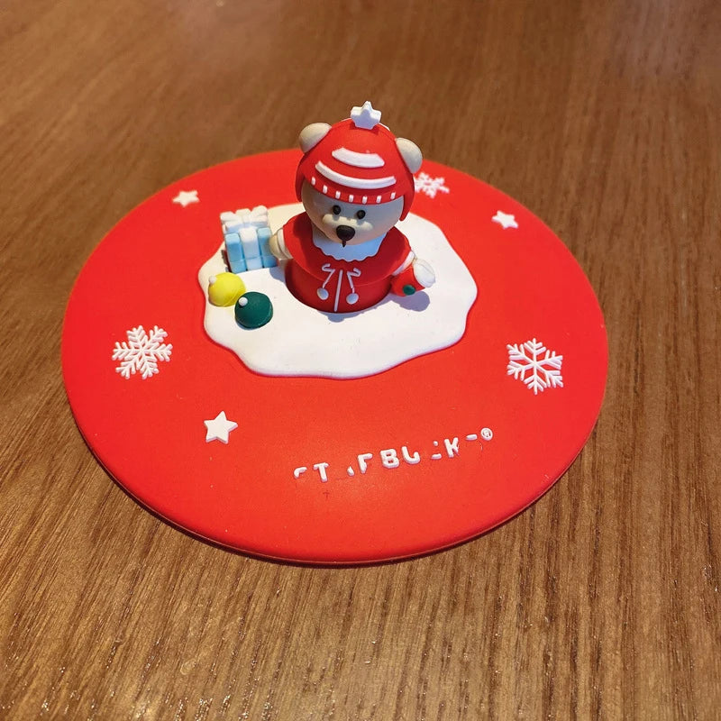 Food-grade Silicone Cup Cover Drinking Cup Cover Cute Cartoon Dustproof Universal Cup Cover Coffee Cup Cover Peaceful Pleasures Health and Wellness 4