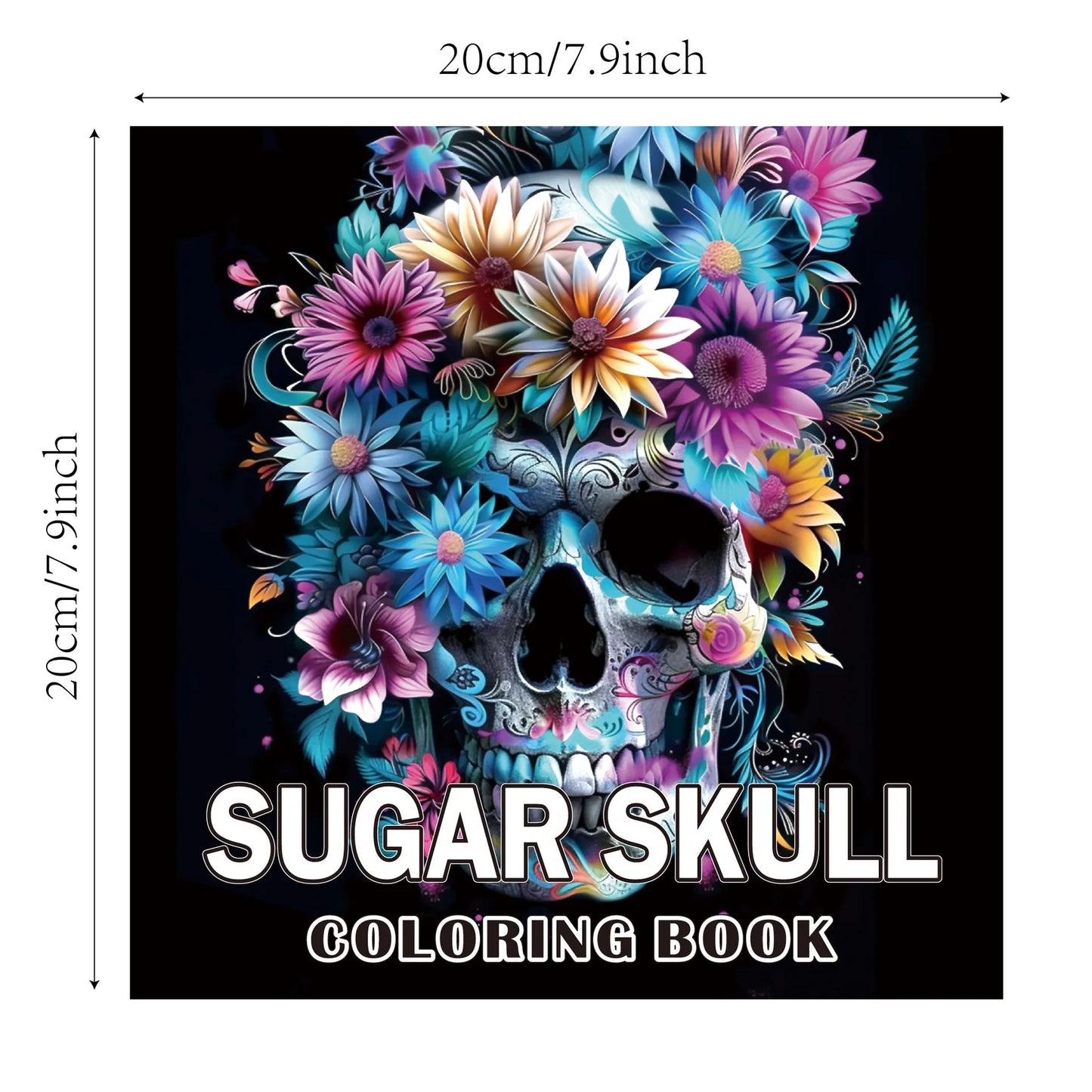 Bview Art Skull Adult Coloring Book 24 Pages Gothic Doodle
