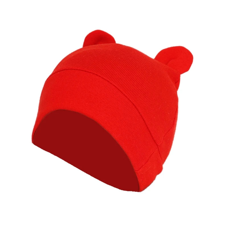 Infant Cotton Baby Bonnet Hospital Hat | Soft Solid Color 0-24M