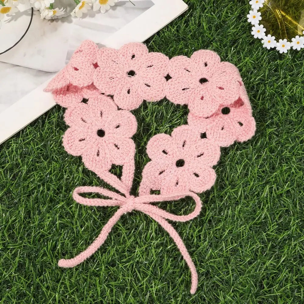 Crochet Flower Headband | Boho Floral Knit Hair Band for Women Crochet Hair Headband Peaceful Pleasures Health and Wellness
