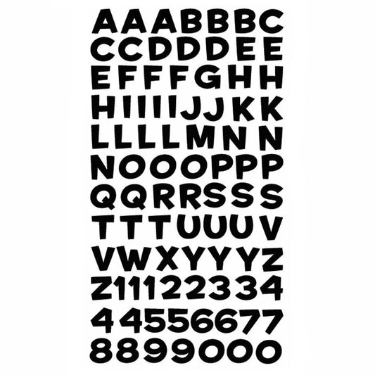1/2" Sticko Black ABC Alphabet Letter Stickers Planner Teacher Scrapbook Car Sticker Peaceful Pleasures Health and Wellness black