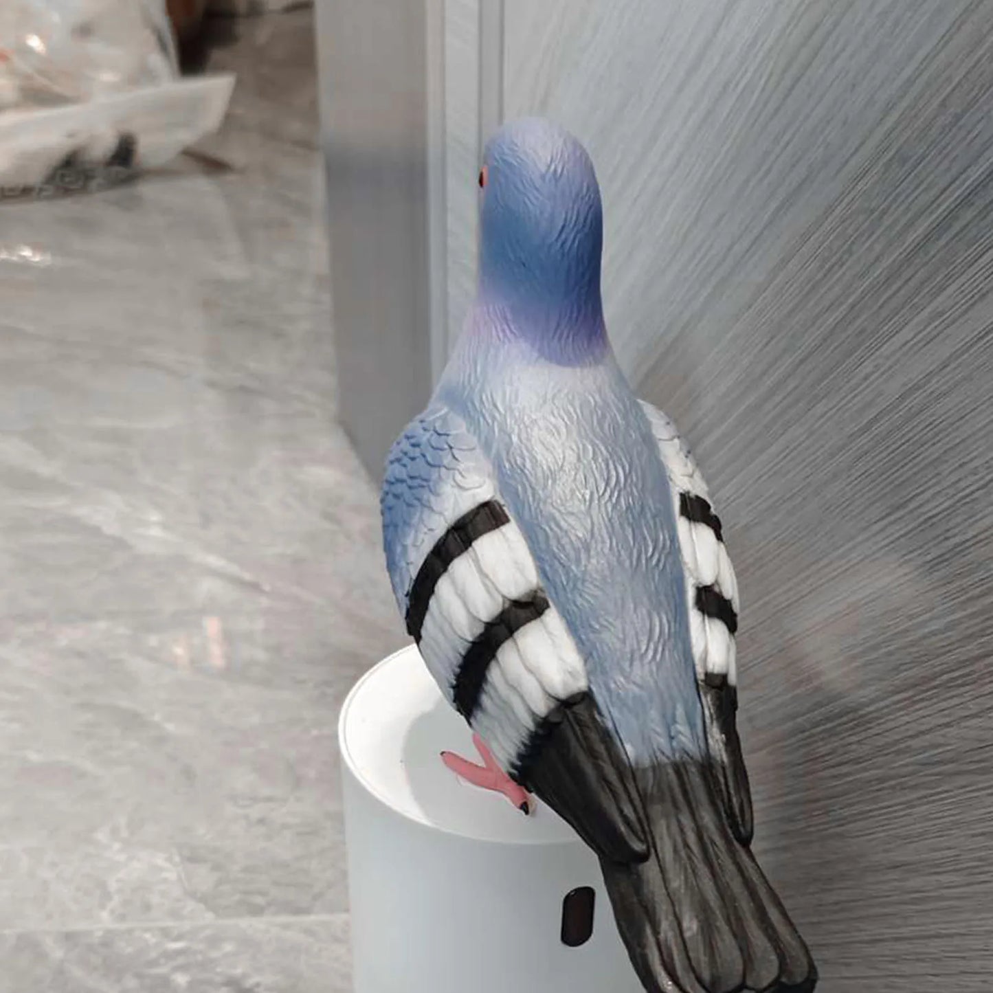 Foaming Soap Container Blue Bird Shape Automatic Induction Soap Dispenser Refillable Touchless Battery Powered for Countertop Peaceful Pleasures Health and Wellness