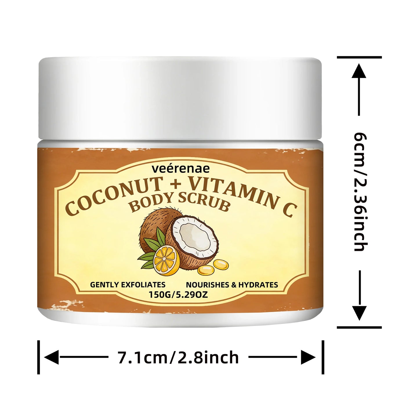 veérenae Coconut Vitamin C Body Scrub – All Skin Types