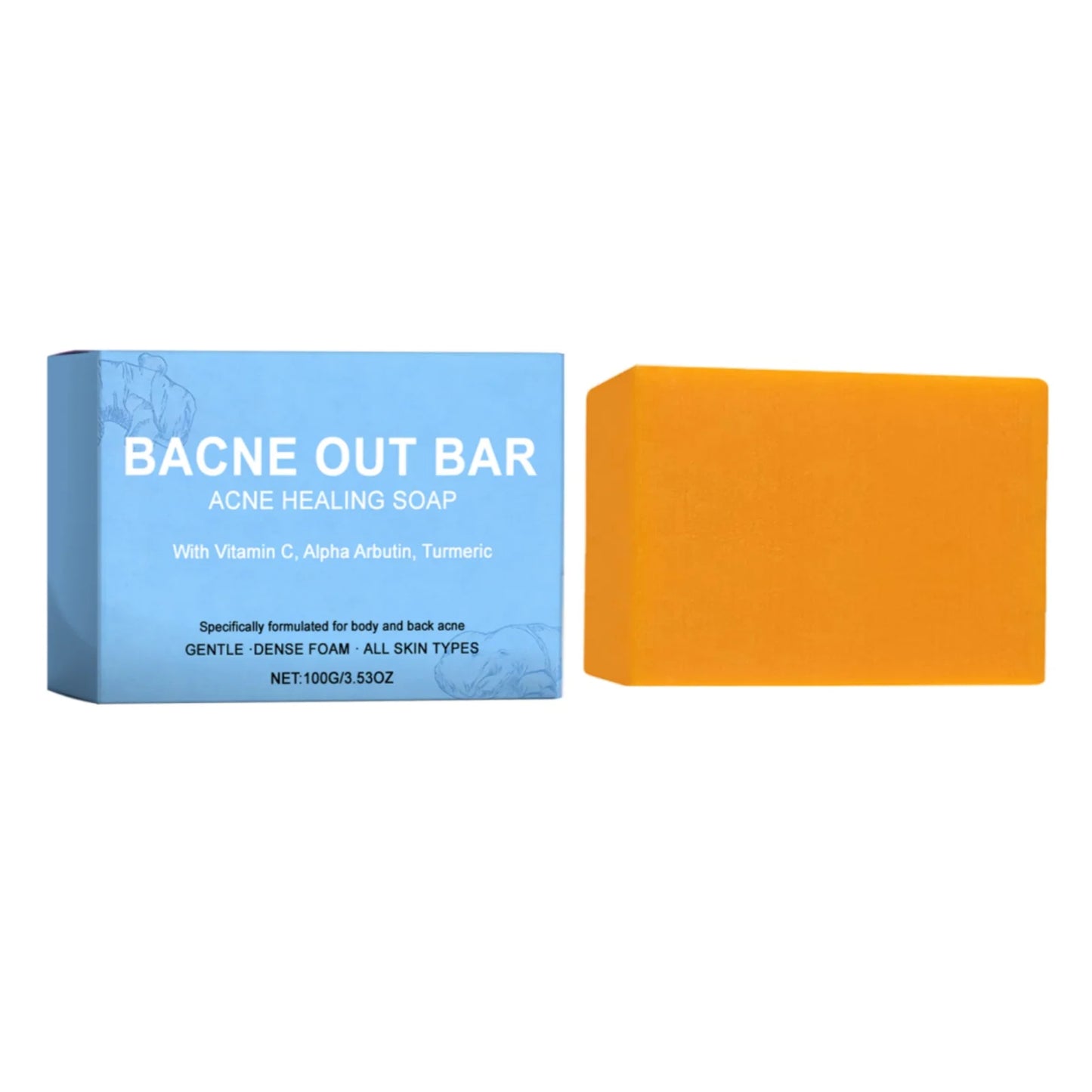 Turmeric Cleansing Soap Effectively Removes Body Acne Deep Cleansing Rich Foam Eliminates Body Odor Gently Exfoliates Body Soap Peaceful Pleasures Health and Wellness 100g Boxed