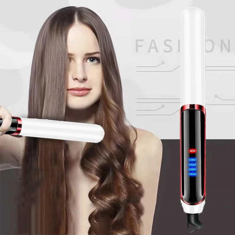 Professional Electric Splint Plat 2 In 1 Hair Straightener Curler Professional Hair Salon Flat Iron Hair Straightener Peaceful Pleasures Health and Wellness