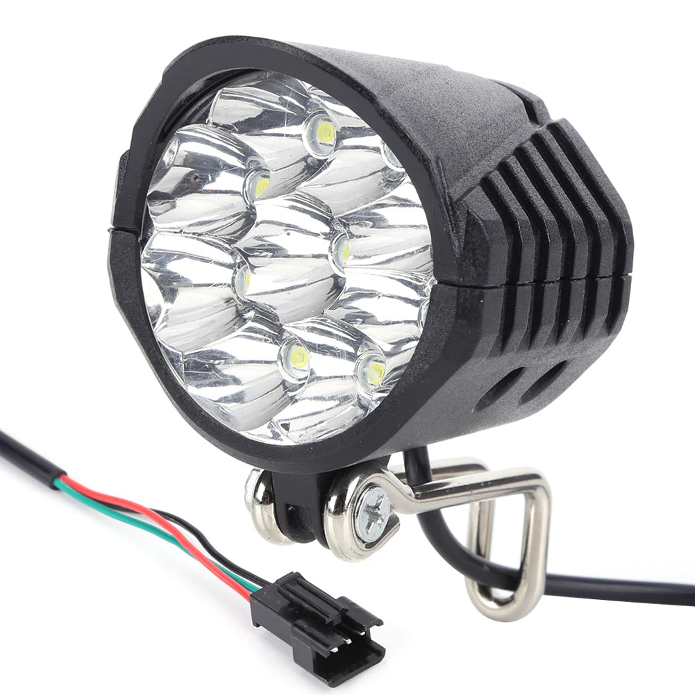 48V Electric Bike LED Front Light & Horn | Easy Install
