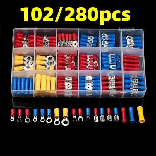 Insulated Wire Crimp Terminal Kit – 102/280 Pcs Assorted Peaceful Pleasures Health and Wellness