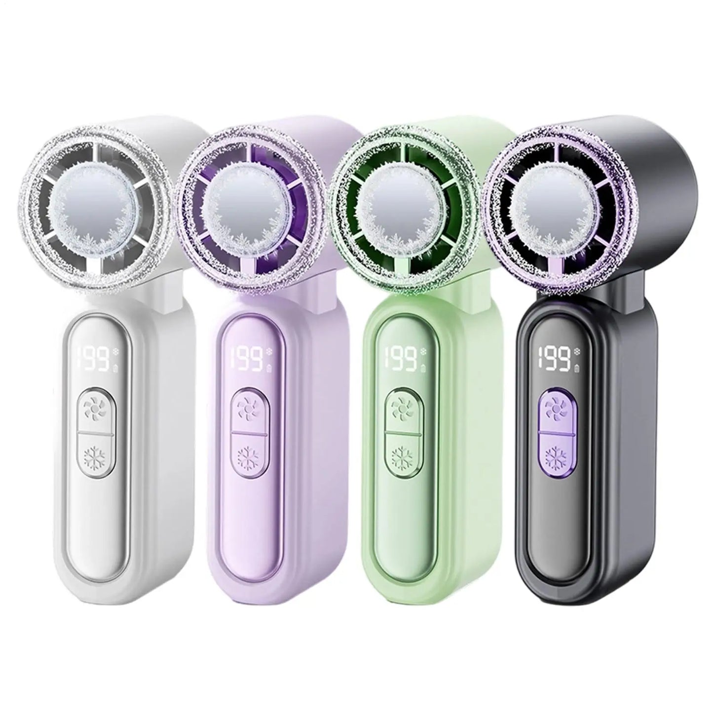 Portable Mini Handheld Fan USB Rechargeable 199-Speed LED