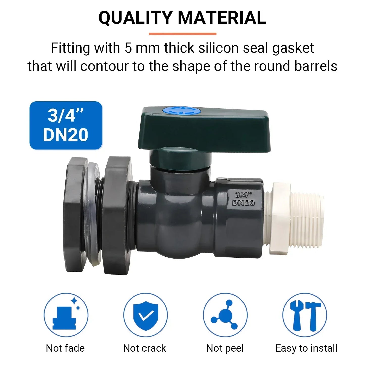 PVC Rain Barrel Spigot Kit – Drain Adapter & Connector