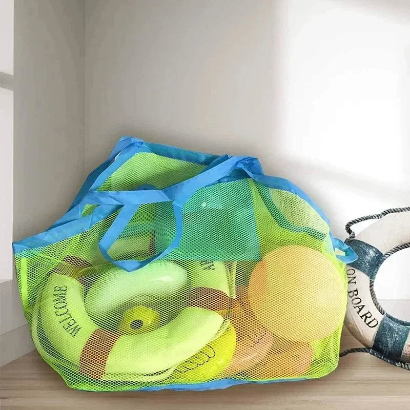 Large Mesh Beach Bag – Sand-Away Foldable Toy Tote