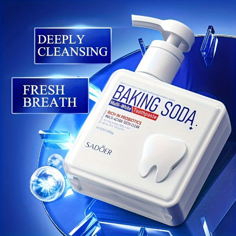 Cleansing Baking Soda Probiotic Pump Toothpaste, Deep Cleaning Teeth, Whitening And Brightening Toothpaste 300g Peaceful Pleasures Health and Wellness