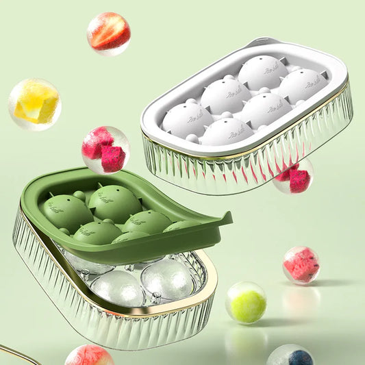 Large-capacity spherical ice box new silicone ice lattice mold food grade household ice mold with cover round ice lattice mold Peaceful Pleasures Health and Wellness