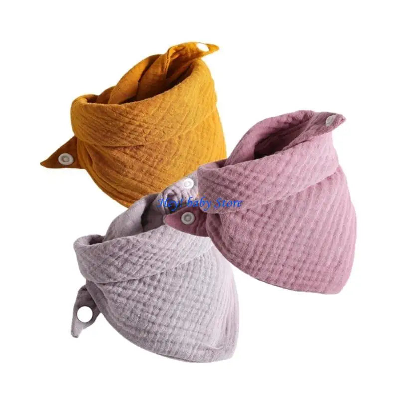 Baby Muslin Drool Bibs 3-Pack | Soft Absorbent Cotton Teething