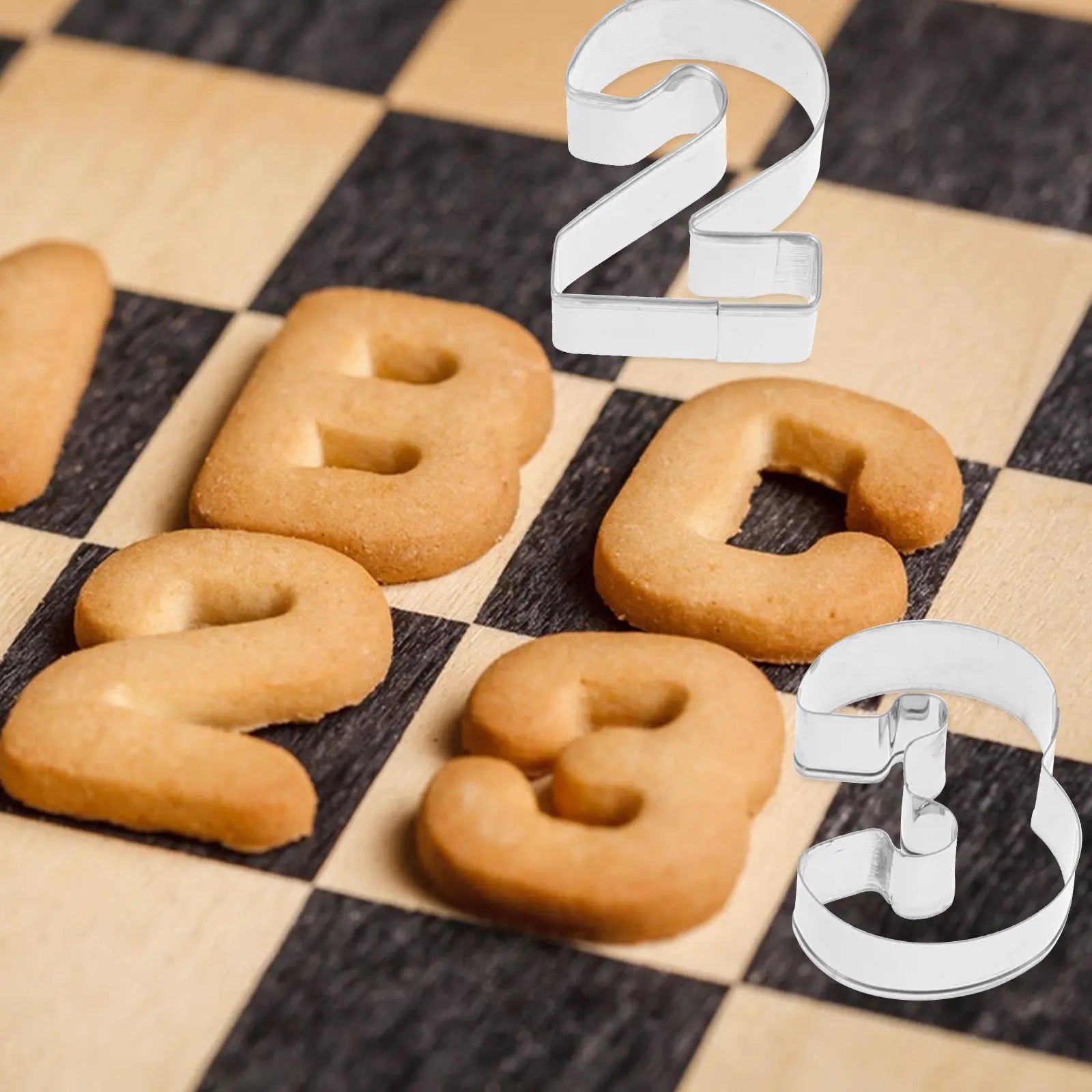 10Pcs Number Cookie Mold Stainless Steel Biscuit Cutter DIY Home Baking Accessories Reusable Festival Birthday Birthday Party Peaceful Pleasures Health and Wellness