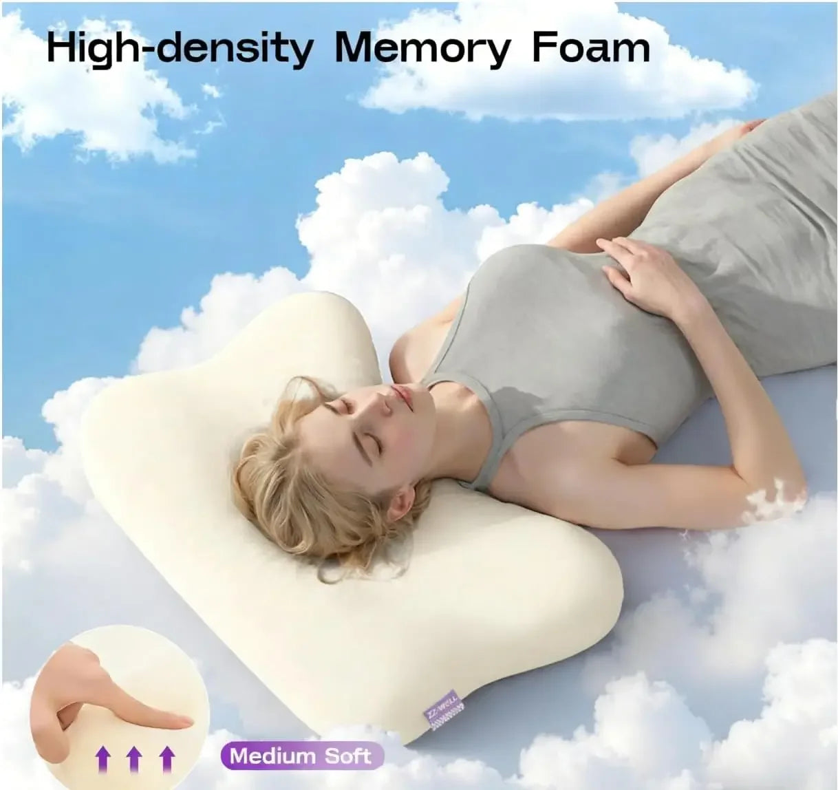 Ergonomic Memory Foam Pillow for Side Sleepers - Cooling Cover, High-Density Support for Neck and Shoulder Comfort Peaceful Pleasures Health and Wellness