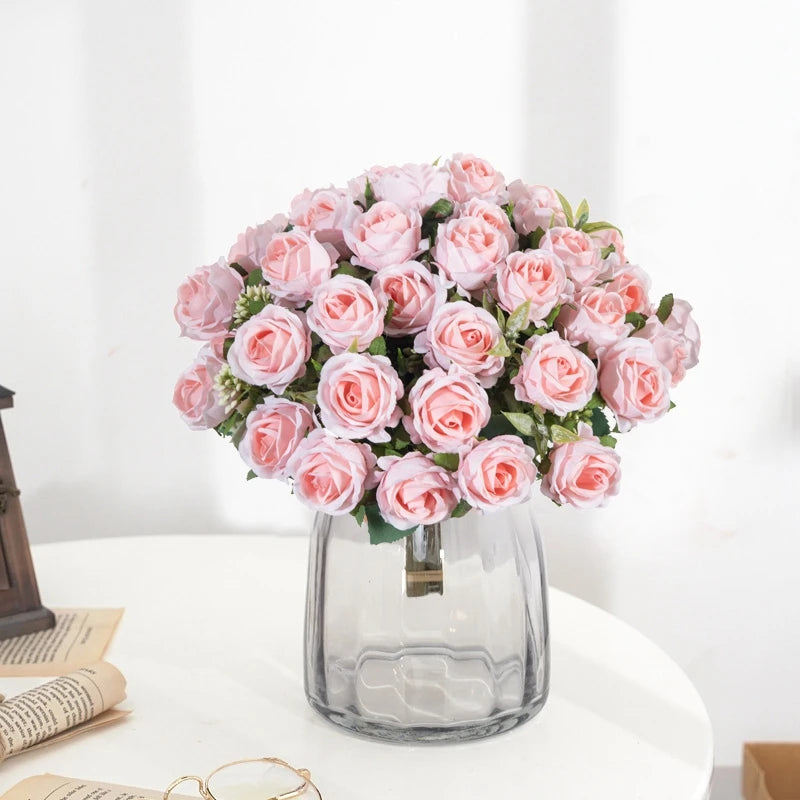 10-Head Silk Rose Bouquet | Artificial Flowers Wedding & Home Décor