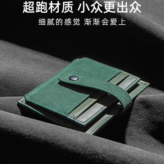 Ultra-Thin PU Leather Flip Card Holder | Mini ID Card Case Leather Card Holder Peaceful Pleasures Health and Wellness