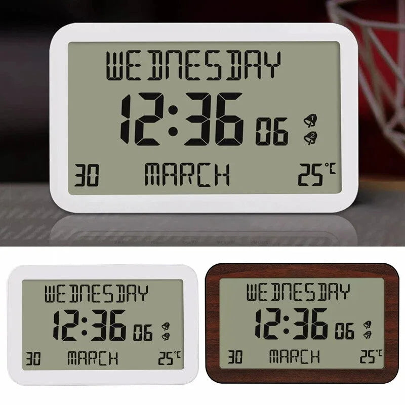 LCD Digital Alarm Clock – Time, Date & Temp | Desk & Travel