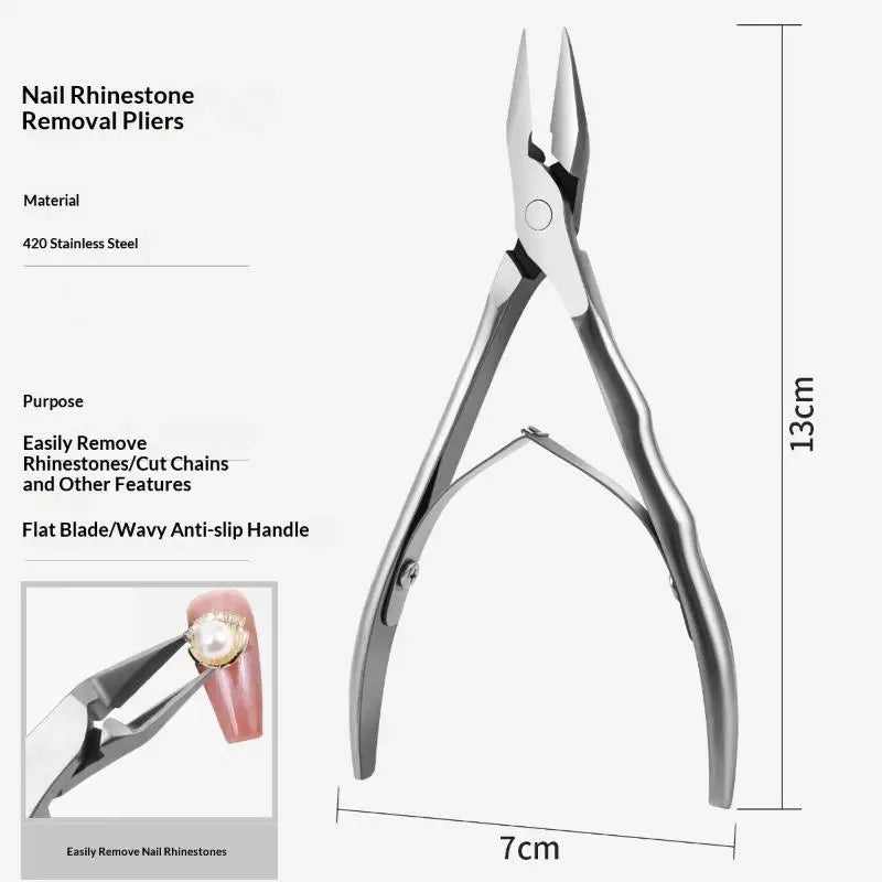 1Pcs Straight Blade Toenail Nail Clippers Trimming Thick Ingrown Toenails Rhinestone Remover Gem Clipper Manicure Nail Tools Peaceful Pleasures Health and Wellness onesize